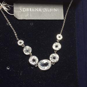 LOVE  CZ 7 diamond silver necklace